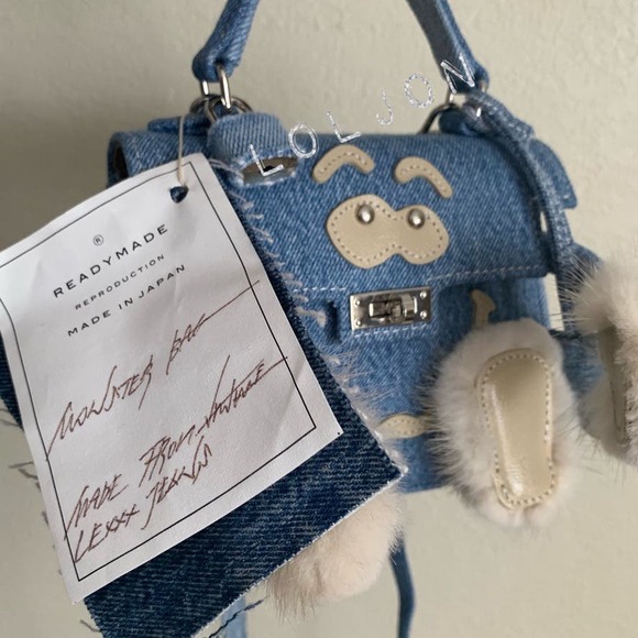 READYMADE MONSTER DOLL BAG Rare DENIM HERMES KELLY DOLL - Picture 7 of 7